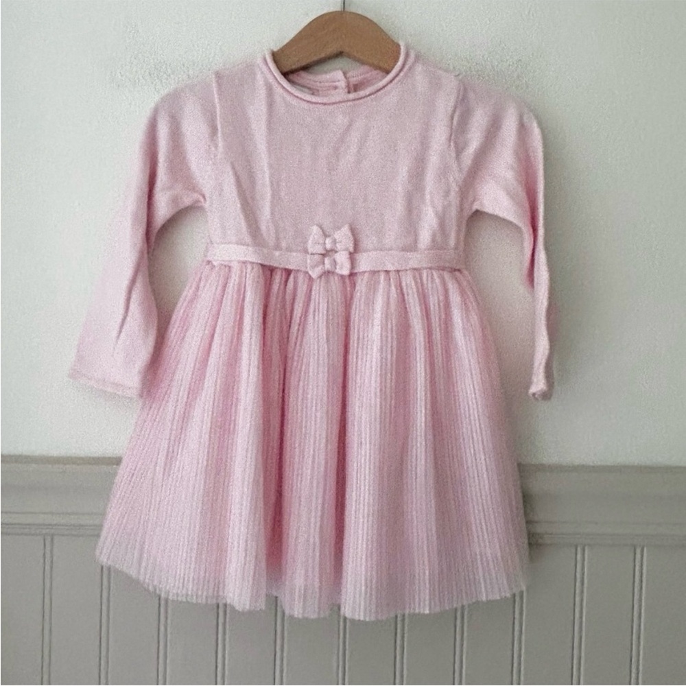First Impressions Soft Pink Long Sleeve Dress 18 months toddler